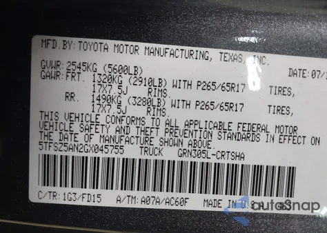 2016 Toyota Tacoma Trd Sport from USA, damaged, VIN 5TFSZ5AN2GX045755